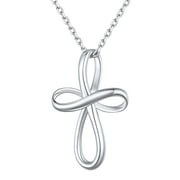 ChicSilver Sterling Silver Infinity Cross Necklace, Hypoallergenic Jewelry for Women